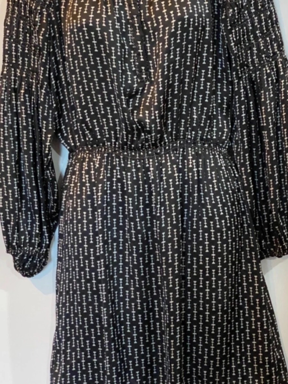 Max Studio Womens Dress Size S Black Printed Long Sleeve